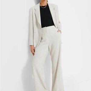 Tuckernuck Natural Stripe Wide Leg Faris Pants: Women's Cream Pinstripe Pant NWT